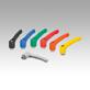 Clamping levers, plastic with internal thread, threaded insert stainless steel