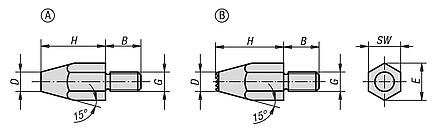 Ножки ввинчиваемые с резьбовой цапфой DIN 6320 (издание 1971)