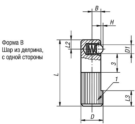 Упоры боковые пружинные, форма B