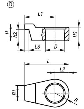 Зажимная планка для гидравлического поворотного зажима, форма D