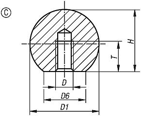 Ручки круглые DIN 319, форма C