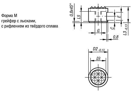 Упорные захваты круглые, форма М