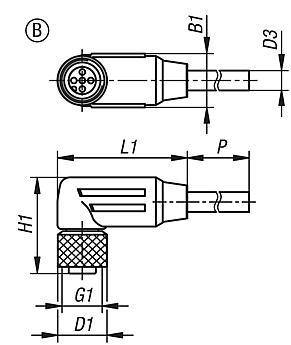 Штекерный соединитель с винтовым соединением, форма B