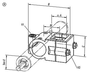 Крестовой зажим, из алюминия, форма A