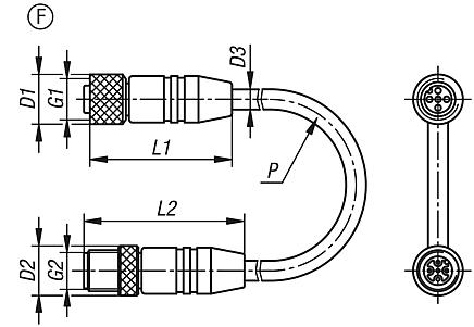 Штекерный соединитель с винтовым соединением, форма F