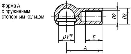 Шаровые подпятники для угловых шарниров DIN 71805, форма A