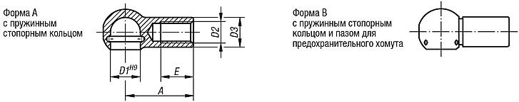 Шаровые подпятники для угловых шарниров DIN 71805