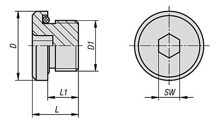 Пробки резьбовые с шестигранным углублением