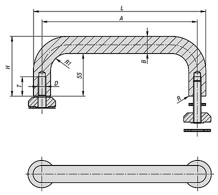 Ручка-скоба, изогнутая для уплотнительной и подкладной шайбы Hygienic USIT® Freudenberg Process Seals